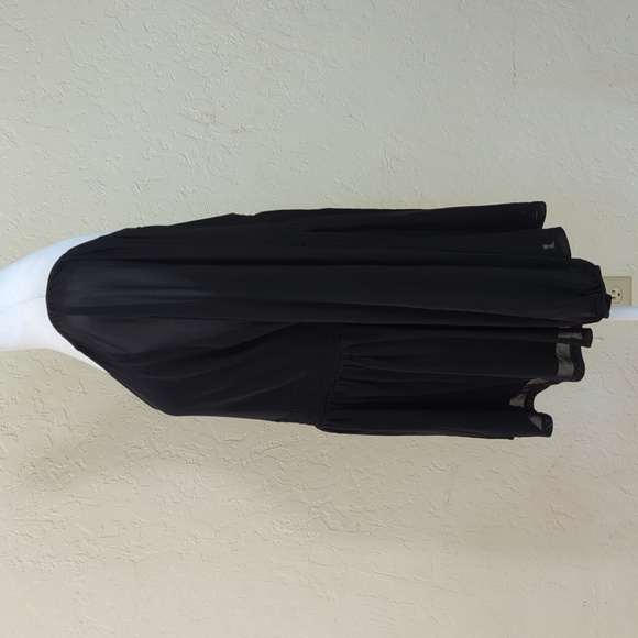 Torrid Deep Black Stretch Mesh V-Neck Smocked Waist Babydoll Top Size 1X - Picture 10 of 15